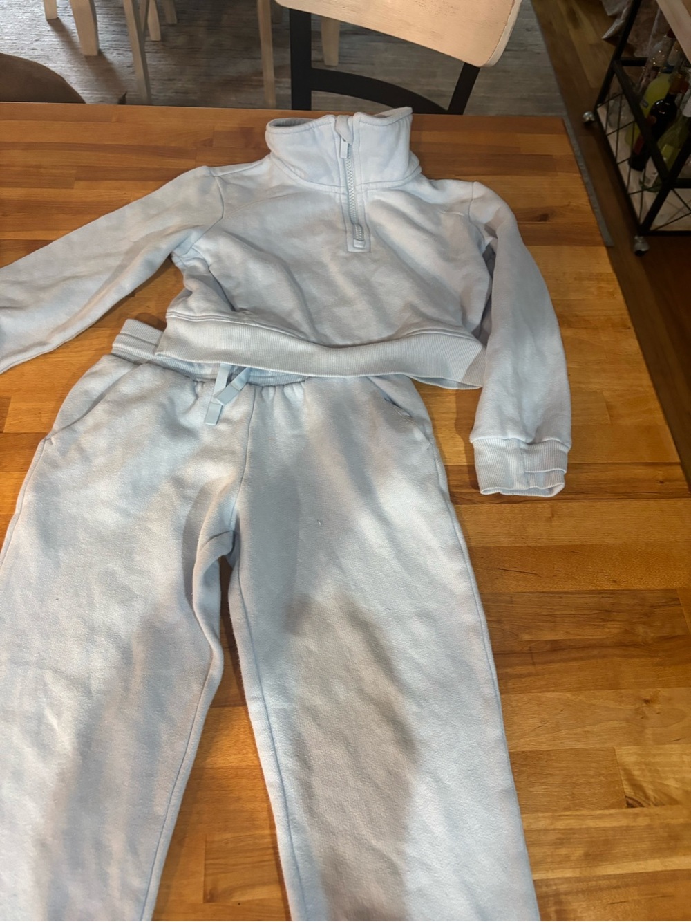 all in motion Light Blue Zip-Neck Sweatshirt & Jogger Set - size 4/5